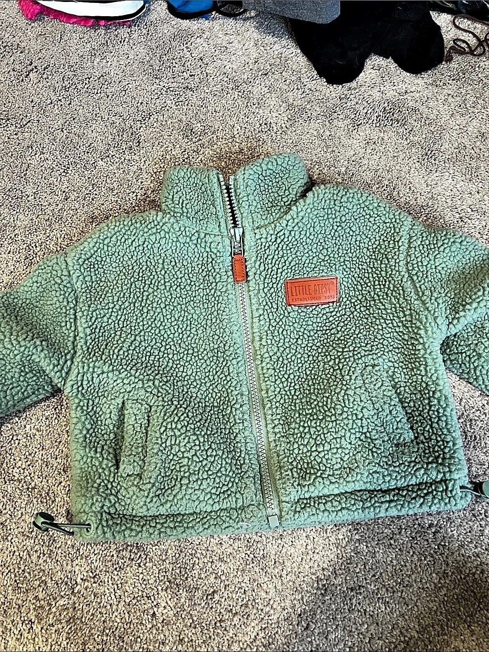 Little Bipsy FW23 Sherpa Jacket Green Baby 12-18M